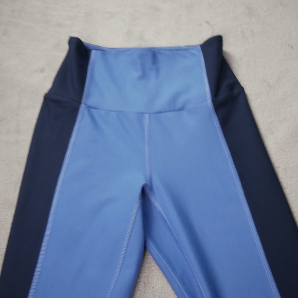 A&F YPB SculptLux Ultra High Rise 7/8 XS Short Blue Colorblock Athletic Leggings - Picture 3 of 12